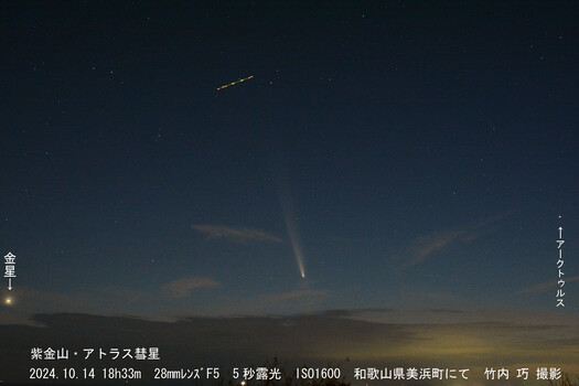 紫金山・アトラス彗星(10/14竹内さんより)